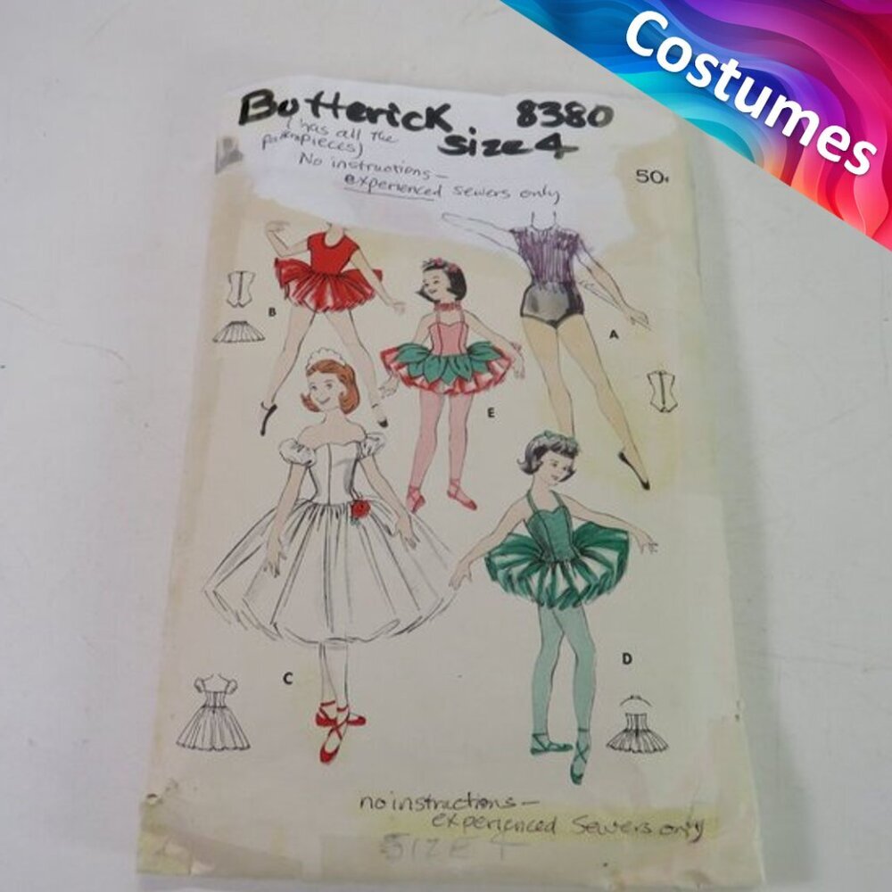 Butterick 8380 sewing pattern size 4 Ballet Dance Princess READ ALL